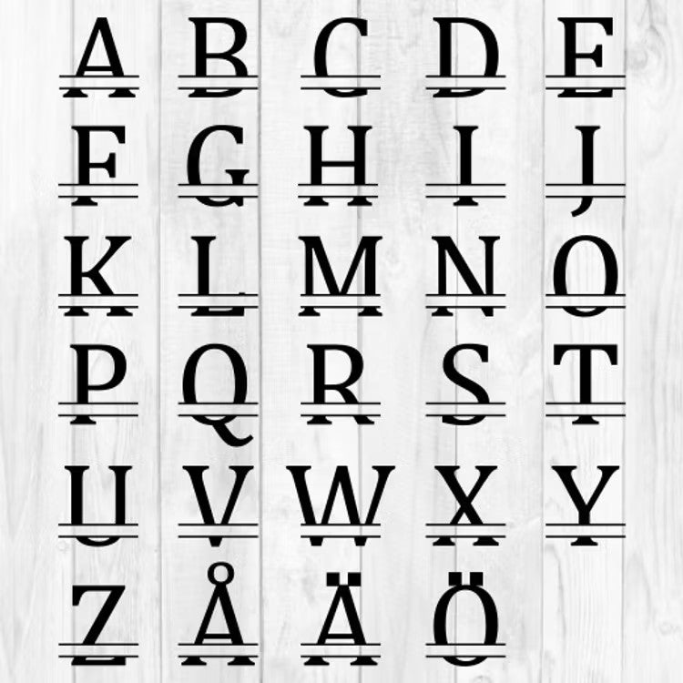 Elegantti monogrammi omalla kirjaimella