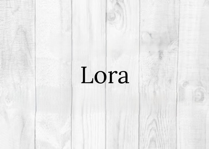 Numerot & kirjaimet fontti Lora