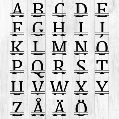 Elegantti monogrammi omalla kirjaimella